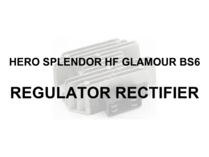 HERO SPLENDOR HF GLAMOUR BS6 RR UNIT - model identification title card with 70 percent faded generic regulator rectifier motif; not verified exact-part photo