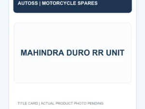 MAHINDRA DURO RR UNIT title card; actual product photograph pending