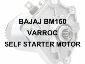 BAJAJ BM150 VARROC SELF STARTER MOTOR - 70 percent faded illustrative starter motor with black model lettering, no red panel or border