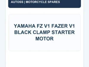 YAMAHA FZ V1 FAZER V1 BLACK CLAMP STARTER MOTOR title card; actual product photograph pending