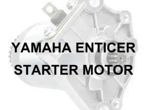 YAMAHA STARTER MOTOR FOR YAMAHA ENTICER - 70 percent faded illustrative starter motor with black model lettering, no red panel or border