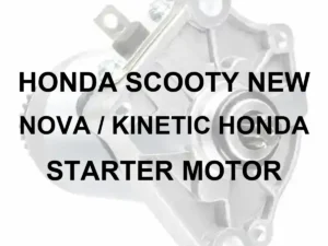HONDA STARTER MOTOR FOR HONDA SCOOTY NEW | NOVA | KINETIC HONDA - 70 percent faded illustrative starter motor with black model lettering, no red panel or border