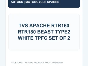 TVS APACHE RTR160 RTR180 BEAST TYPE2 WHITE TPFC SET OF 2 title card; actual product photograph pending