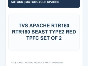 TVS APACHE RTR160 RTR180 BEAST TYPE2 RED TPFC SET OF 2 title card; actual product photograph pending