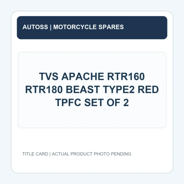 TVS APACHE RTR160 RTR180 BEAST TYPE2 RED TPFC SET OF 2 title card; actual product photograph pending