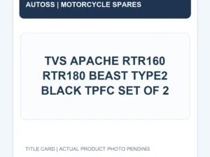 TVS APACHE RTR160 RTR180 BEAST TYPE2 BLACK TPFC SET OF 2 title card; actual product photograph pending