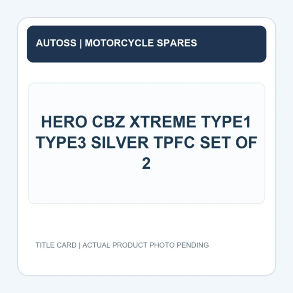 HERO CBZ XTREME TYPE1 TYPE3 SILVER TPFC SET OF 2 title card; actual product photograph pending