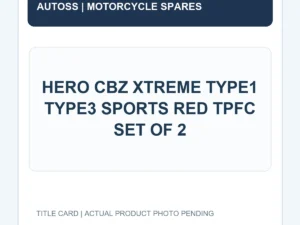 HERO CBZ XTREME TYPE1 TYPE3 SPORTS RED TPFC SET OF 2 title card; actual product photograph pending