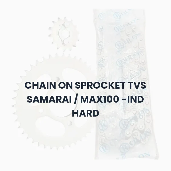 CHAIN ON SPROCKET TVS SAMARAI / MAX100 -IND HARD CHAIN ON SPROCKET TVS SAMARAI / MAX100 -IND HARD Aftermarket Spare Part