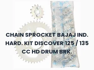 CHAIN SPROCKET BAJAJ IND. HARD. KIT DISCOVER 125 / 135 CC HD DRUM BRK.
