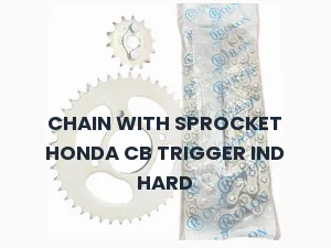 CHAIN WITH SPROCKET HONDA CB TRIGGER IND HARD