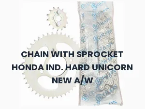 CHAIN WITH SPROCKET HONDA IND. HARD UNICORN NEW A/W