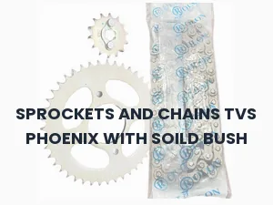 SPROCKETS AND CHAINS TVS PHOENIX WITH SOILD BUSH